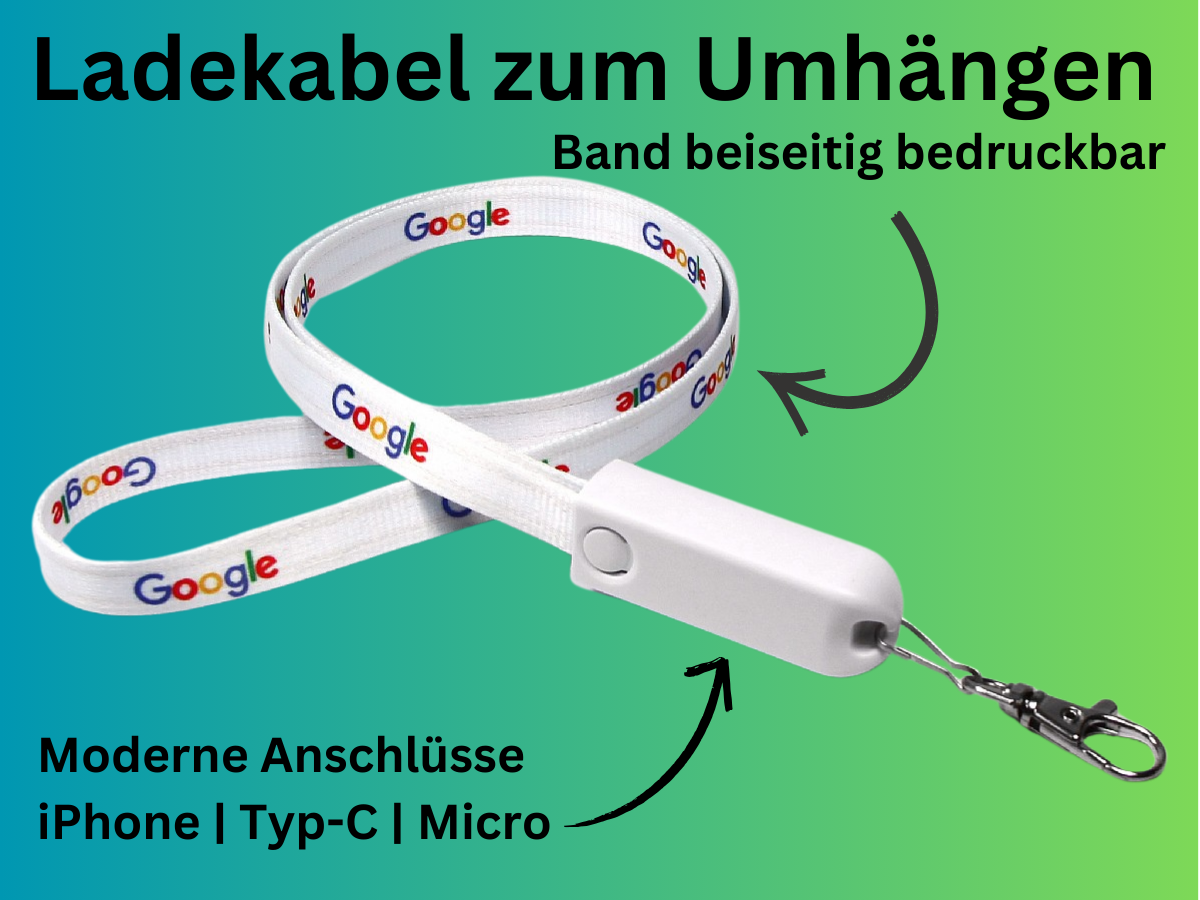 aussergewöhnlicher werbeartikel ladekabel umhängen png