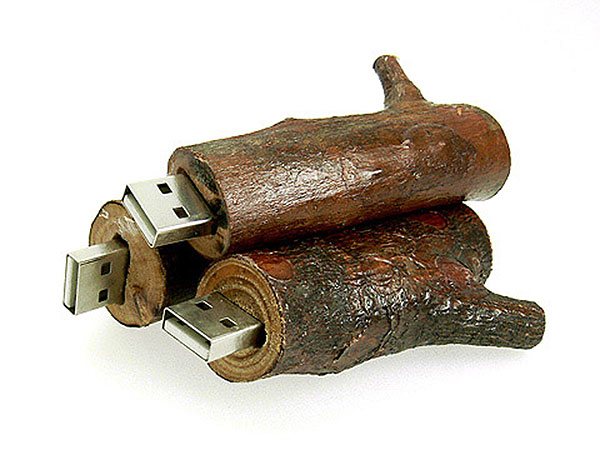 USB-Stick Holzast dunkel