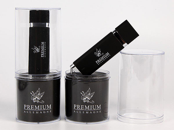Präsentationsbox transparent mit USB-Stick