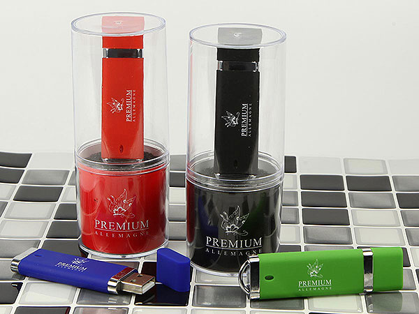 Präsentationsbox transparent mit USB-Stick