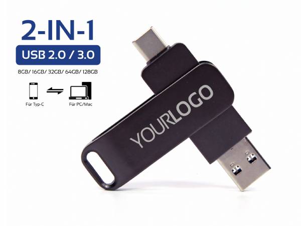USB-Stick Onycha mit Typ-C Stecker