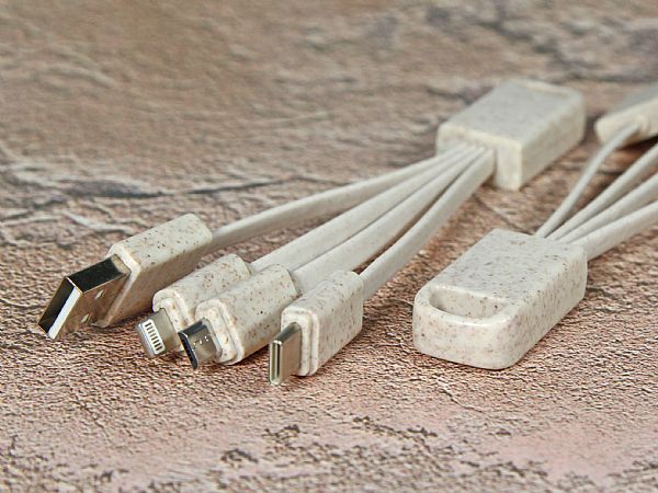 Ladekabel Bio Kunststoff für iPhones, Smartphones, mobile Endgeräte Wheat Straw