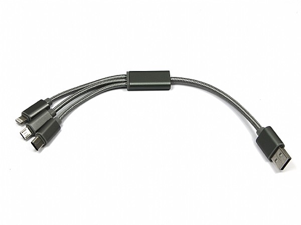 Langes Ladekabel Textil 3in1