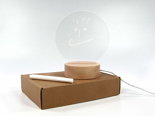 Nightlight Acrylglas mit Holzsockel