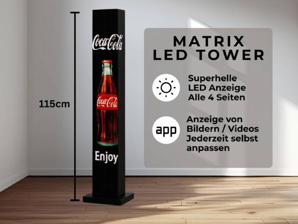 LumoCubes Matrix LED Tower – 360° LED-Säulendisplay für Events & Messen