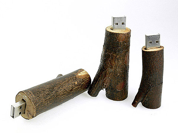 USB-Stick Holzast dunkel