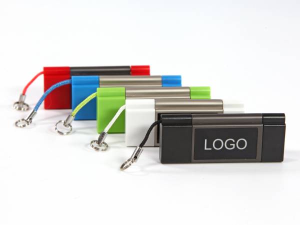USB-Stick in verschiedenen Farben mit Platz für ein individuelles Logo. Praktisch und modern für Werbeaktionen.