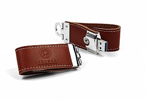 Highspeed USB Stick Leder prägung logo USB 3 JPG