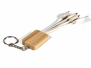 full eco ladekabel bio kunststoff holz natur schluesselanhänger eckig