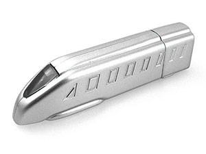 Kunststoff USB-Stick, Zugform, silber matt