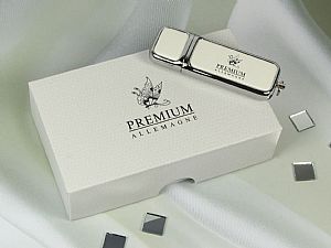 usb stick leder weiss silber verpackung geschenk