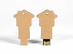 usb stick paper key haus formen natur braun einzeln