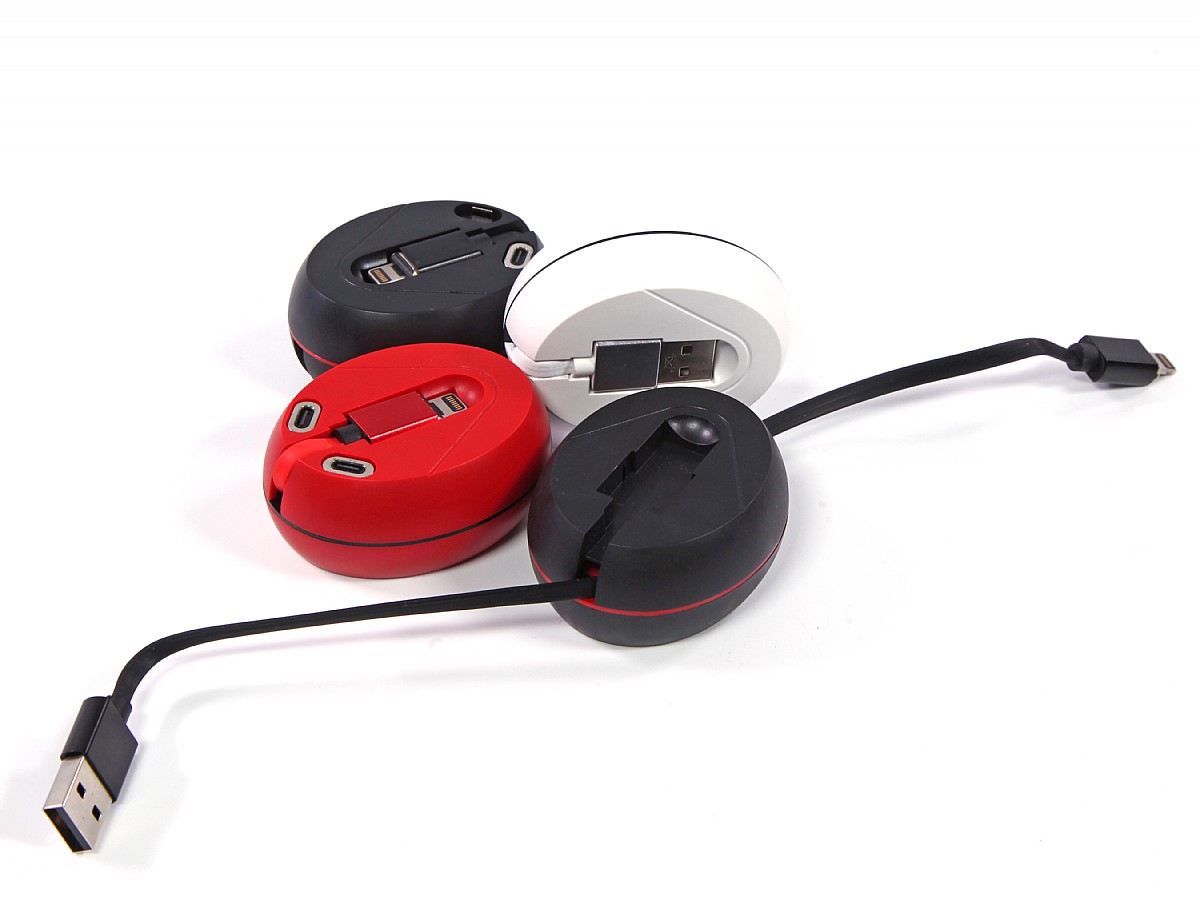 3-in-1 aufrollbares magnetisches Ladekabel