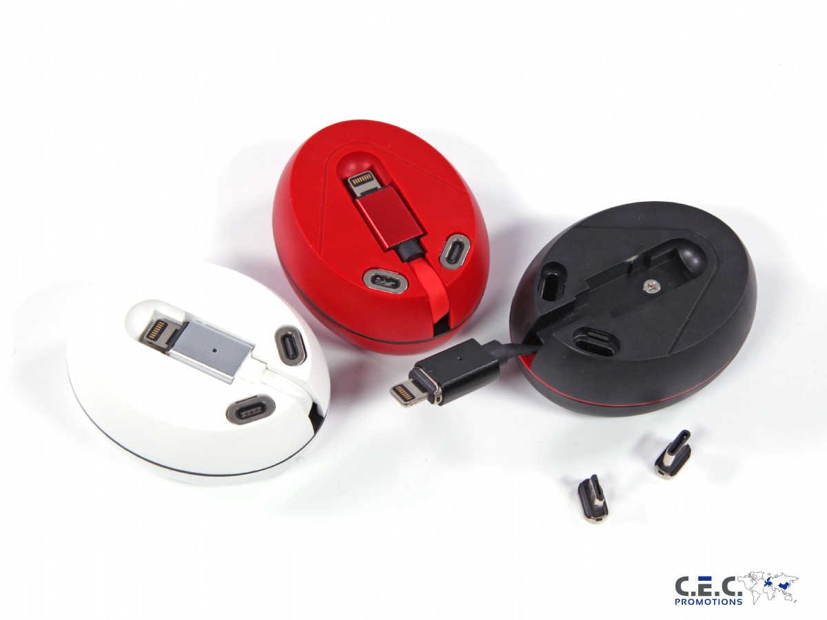 3-in-1 aufrollbares magnetisches Ladekabel