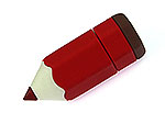 USB-Stick in Form eines Buntstifts, individuell bedruckbar und ideal für kreative Werbeaktionen.