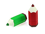USB-Sticks in Form von farbigen Buntstiften, ideal zur individuellen Firmenwerbung und Logo-Platzierung.