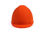 Bunter Bauhelm in leuchtendem Orange, ideal für Sicherheit auf Baustellen und Veranstaltungen. Passend für individuelles Branding.