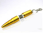 USB-Stick in Form eines goldenen Kugelschreibers, ideal für individuelles Branding und als Werbeträger.