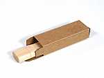 USB-Stick in umweltfreundlicher Verpackung aus Pappe, ideal für individuelle Werbeaktionen und Branding.