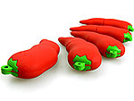 USB-Stick in Form einer roten Chili mit grünem Zip-Verschluss, ideal für kreative Werbeaktionen und individuelles Branding.