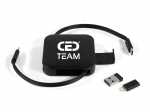 USB-Adapter-Set in schwarzem Design mit Logo-Bereich, ideal für mobile Geräte und vielseitige Datenübertragung.