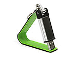 USB-Stick in grüner und schwarzer Farbe mit praktischem Schlüsselanhänger, ideal für persönliche oder geschäftliche Nutzung.