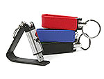 USB-Stick im exklusiven Lederdesign mit Schlüsselanhänger, verfügbar in rot, blau und schwarz. Ideal für individuelle Werbezwecke.