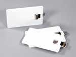 USB-Visitenkarte im Kreditkartenformat mit dualem Anschluss für eine praktische Datenübertragung. Ideal für Werbezwecke.