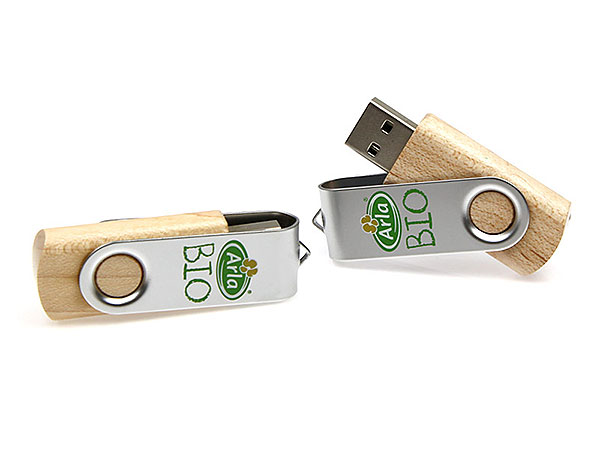 NatureOne USB-Stick aus Holz, herausdrehbar