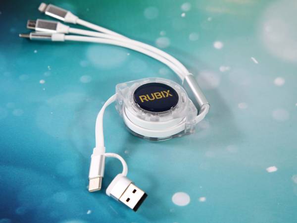 dual input typec ladekabel 3fach rollup