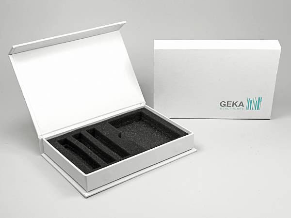 geschenkverpackung box weiss logo
