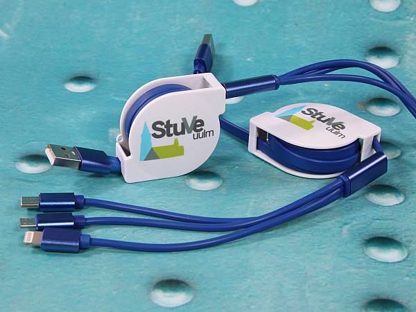 Ladekabel Adapterkabel flexibel und aufrollbar für iPhones, Smartphones, mobile Endgeräte 