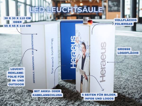 led leucht säule mit heräus logo png