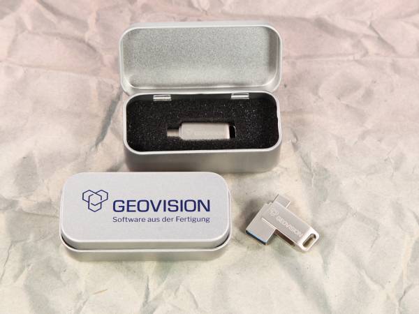 metallbox dual usb metall usb stick mini usb c logo