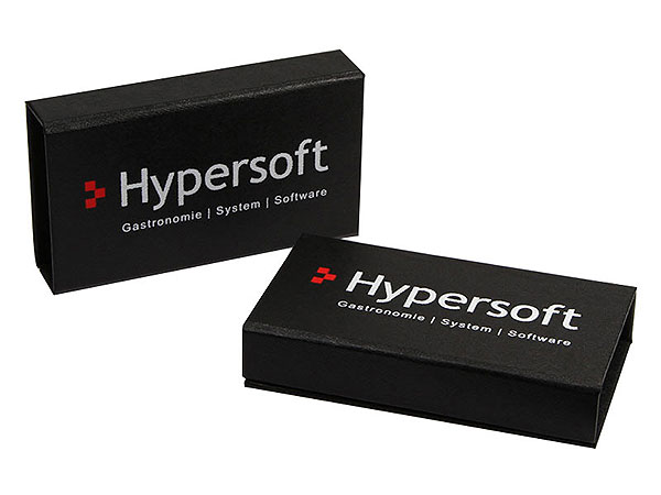Produktverpackung mit Logo rot weiß, K02 Mini Magnetbox