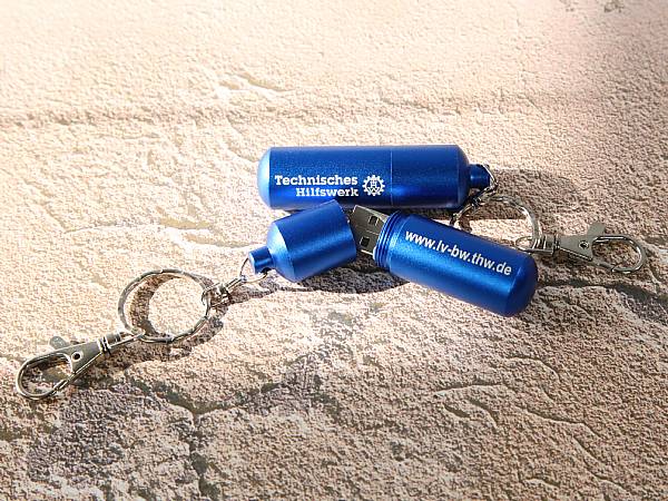 thw usb stick aluminium hülse gasflaschenform