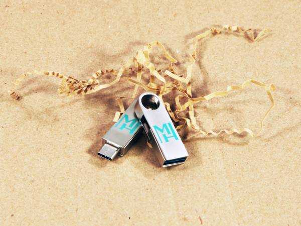 typ c doppel metall usb stick mit logo