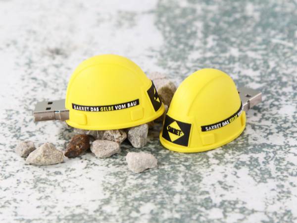 usb bauhelm mit pvc logo relief