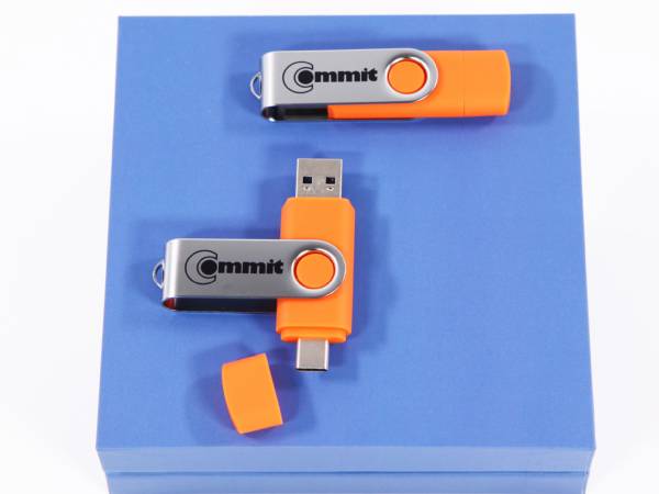 usb doppel usb c stick pvc in wunschfarbe