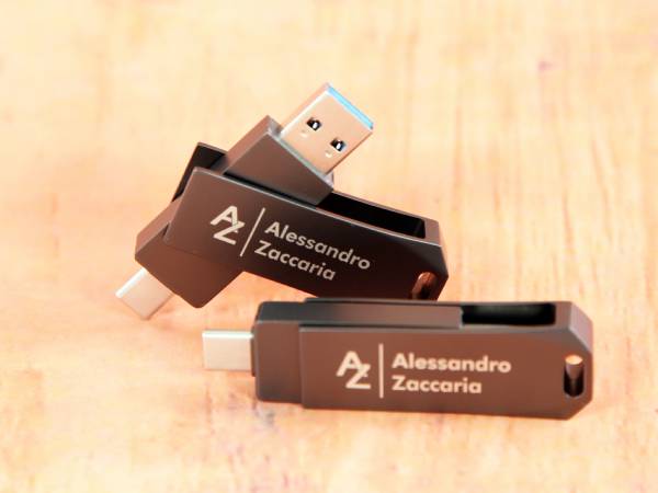 USB-Stick MetalDrive Pro Duo L mit Typ-C + A bedruckbar