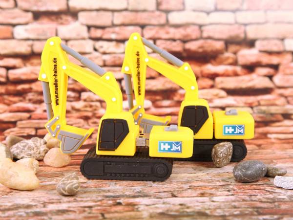 usb stick bagger baubranche individuell kreativ bau löffelbagger