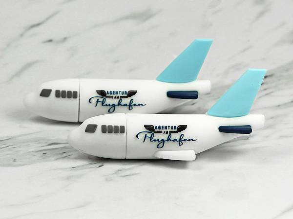 usb stick flugzeug reisen urlaub transport werbung