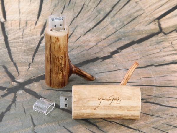 usb stick holzast ast natur öko gravur werbung