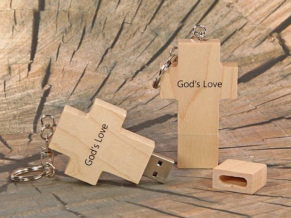 usb stick holzkreuz religion kirche kreuz