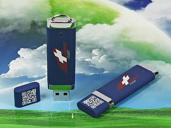usb stick kunststoff blau edel werbeartikel
