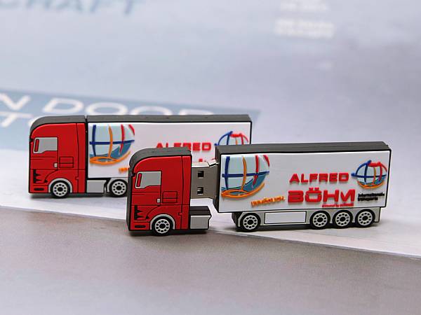 usb stick lkw transport truck verkehr ladung logo