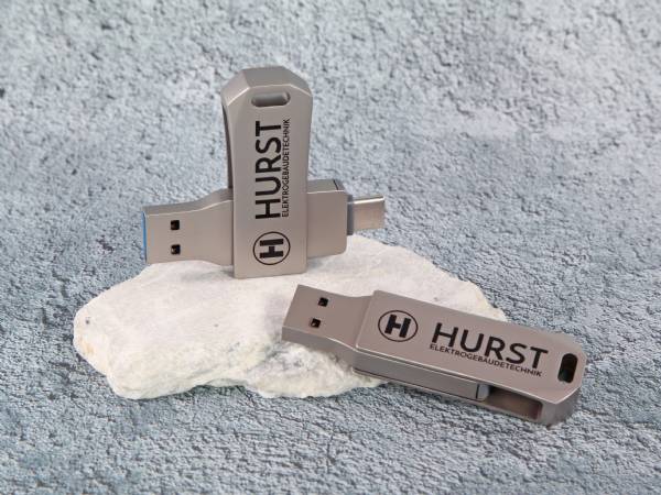 USB-Stick MetalDrive Pro Duo M mit Typ-C + A bedruckbar