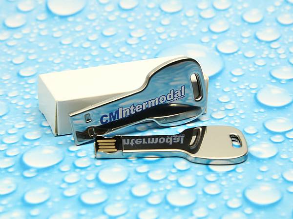 usb stick schluessel glanz metall elegant logo