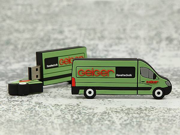 usb stick transporter auto gruen logo
