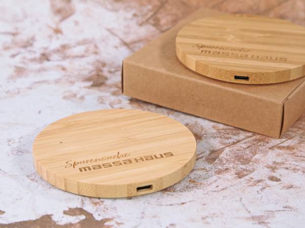 wireless charger holz basic natur öko hellbraun ladegerät